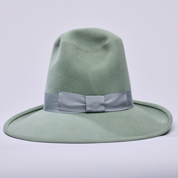 Gucci Green Mint Wide Brim Felt Fedora‎ Hat (Tall) main image 5